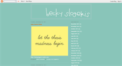 Desktop Screenshot of beckyslogeris.blogspot.com