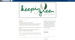 Desktop Screenshot of keepingitgreenproject.blogspot.com