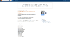 Desktop Screenshot of buhinames.blogspot.com