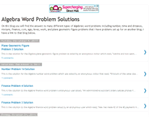 Tablet Screenshot of algebra-word-problem-solutions.blogspot.com