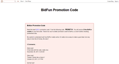 Desktop Screenshot of bidfun-promotion-code.blogspot.com