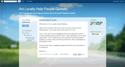 Desktop Screenshot of actlocallyhelppeopleglobally.blogspot.com