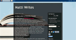 Desktop Screenshot of mattiwrites.blogspot.com