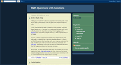 Desktop Screenshot of mathquestionsolutions.blogspot.com