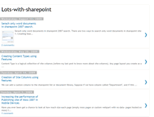 Tablet Screenshot of lots-with-sharepoint.blogspot.com