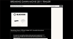 Desktop Screenshot of breaking-dawn-movie-trailer-2011.blogspot.com