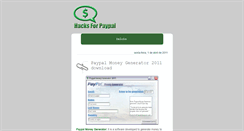 Desktop Screenshot of hacksforpaypal.blogspot.com