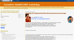 Desktop Screenshot of canadianhealthcarewatchdog.blogspot.com