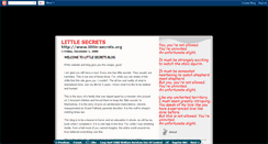 Desktop Screenshot of littlesecretshurtbig.blogspot.com