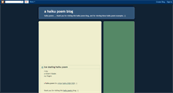 Desktop Screenshot of haiku-poems-blog.blogspot.com