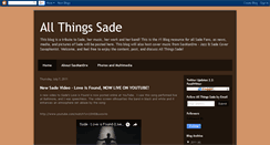 Desktop Screenshot of allthingssade.blogspot.com