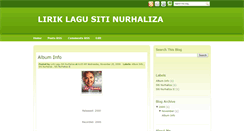 Desktop Screenshot of liriklagusitinurhaliza4u.blogspot.com