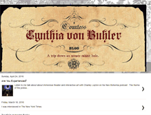 Tablet Screenshot of cynthiavonbuhler.blogspot.com