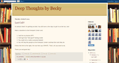 Desktop Screenshot of deepthoughtsbybecky.blogspot.com