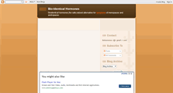 Desktop Screenshot of bio-identicalhormones.blogspot.com