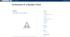Desktop Screenshot of confessionsofarandomchick.blogspot.com