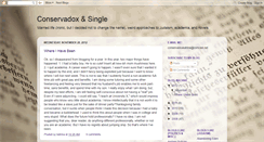 Desktop Screenshot of conservadoxandsingle.blogspot.com
