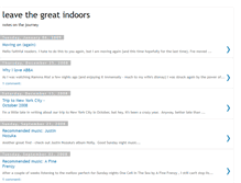 Tablet Screenshot of leavethegreatindoors.blogspot.com