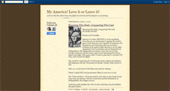 Desktop Screenshot of myamericaloveitorleaveit.blogspot.com