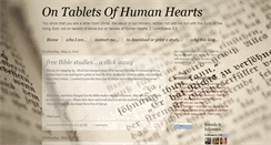 Desktop Screenshot of ontabletsofhumanhearts.blogspot.com