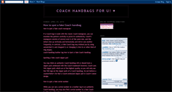 Desktop Screenshot of coach-handbagsforu.blogspot.com