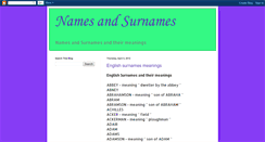 Desktop Screenshot of namesandsurnames.blogspot.com