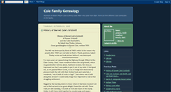 Desktop Screenshot of colefamilygen.blogspot.com