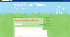 Desktop Screenshot of megamillionswinningnumbershot.blogspot.com