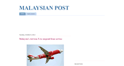 Desktop Screenshot of malaysianpost2u.blogspot.com