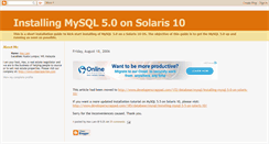 Desktop Screenshot of instmysql5sol10.blogspot.com