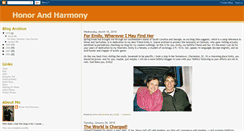 Desktop Screenshot of honorandharmony.blogspot.com