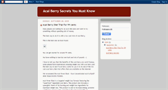 Desktop Screenshot of acaisecrets.blogspot.com