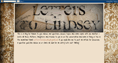 Desktop Screenshot of letters-to-lindsey.blogspot.com