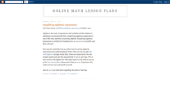 Desktop Screenshot of onlinemathlessonplans.blogspot.com