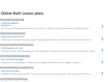 Tablet Screenshot of onlinemathlessonplans.blogspot.com