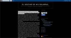 Desktop Screenshot of eldestinodemispalabras.blogspot.com