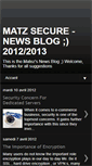 Mobile Screenshot of matzsecurenews.blogspot.com