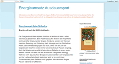 Desktop Screenshot of energieumsatzausdauersportlaufen.blogspot.com