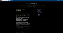 Desktop Screenshot of lycralyricist.blogspot.com