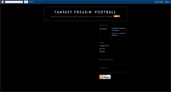Desktop Screenshot of fantasyfreakinfootball.blogspot.com