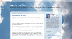 Desktop Screenshot of iwantanewplan.blogspot.com