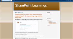 Desktop Screenshot of mssharepointlearnings.blogspot.com