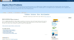 Desktop Screenshot of algebra-word-problems.blogspot.com