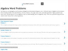 Tablet Screenshot of algebra-word-problems.blogspot.com