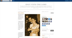 Desktop Screenshot of holyuntothelord.blogspot.com