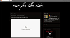 Desktop Screenshot of onefortheride.blogspot.com