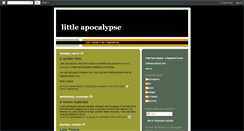 Desktop Screenshot of littleapocalypse.blogspot.com