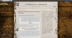 Desktop Screenshot of liturgicallyspeaking.blogspot.com