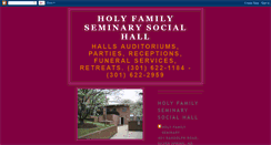 Desktop Screenshot of holyfamilyseminarysocialhall.blogspot.com