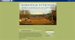 Desktop Screenshot of homesteadnutrition.blogspot.com